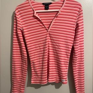 Abercrombie & Fitch Slim Fit Long Sleeve Striped Tee Size Medium